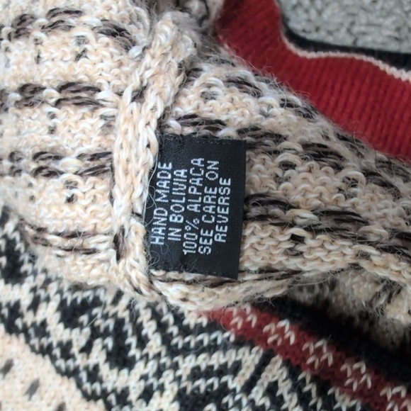 Invisible World 100% Alpaca Wool Hand Made Norwegian Pullover Sweater Fair Isle - Picture 8 of 11
